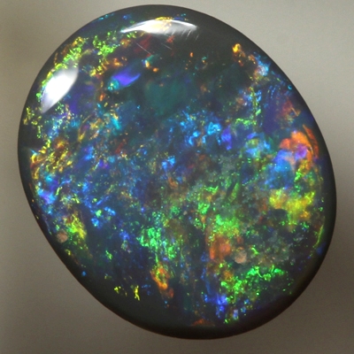 SOLID BLACK OPAL Bright fire. Pinfire pattern.